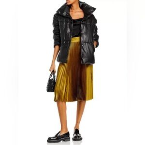 NWT Bagatelle Women's Black Leather Oversize Puffer Jacket Coat